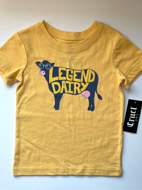NWT Cruel Girls Legend Dairy Tee - Glitter Print Graphic - 3T